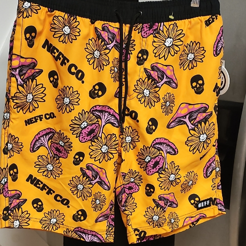 Neff Orange and Pink Patterned Men's Shorts